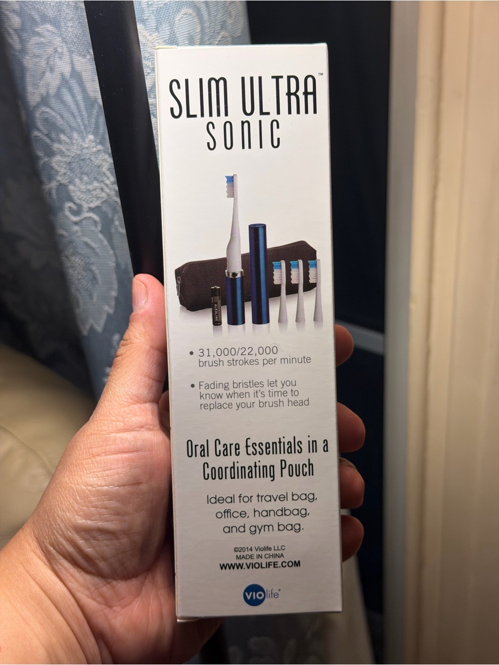 Slim Ultra Sonic Electric Toothbrush - Blue